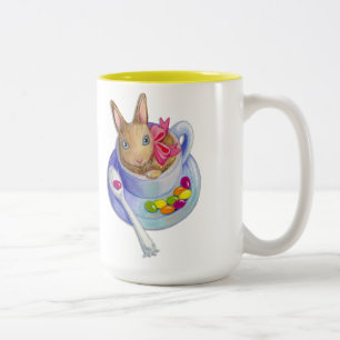 Ostern-Kaninchen in der Tee-Schale Zweifarbige Tasse