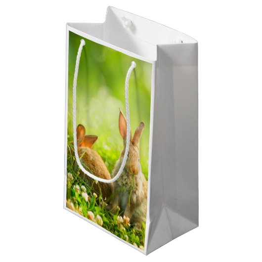 Ostern-Kaninchen Kleine Geschenktüte (Vorderseite Schrägansicht)