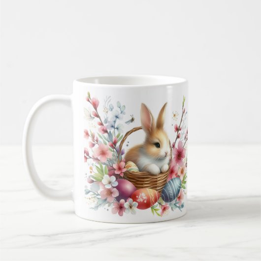 Ostern - Kaninchen mit Aquarellfarbe - Kaffeetasse (Links)