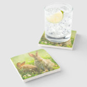 Ostern-Kaninchen Steinuntersetzer (Seitenansicht)