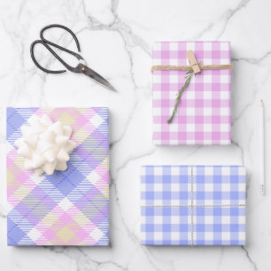 Ostern Kariert und Gingham Geschenkpapier Set