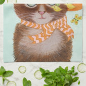 Ostern-Katze in Ostern-Mütze mit Schmetterlingen Handtuch (Gefaltet)