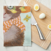 Ostern-Katze in Ostern-Mütze mit Schmetterlingen Handtuch (Viertel Falte)