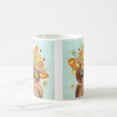 Ostern-Katze in Ostern-Mütze mit Schmetterlingen Kaffeetasse (Mittel)