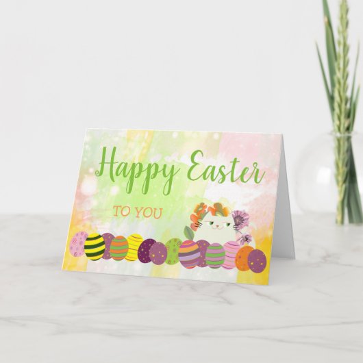 Ostern-Katzen-niedlicher Feiertagskarte (Vorderseite)