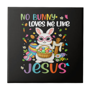 Ostern Kein Hase liebt mich wie Jesus Christlich Fliese