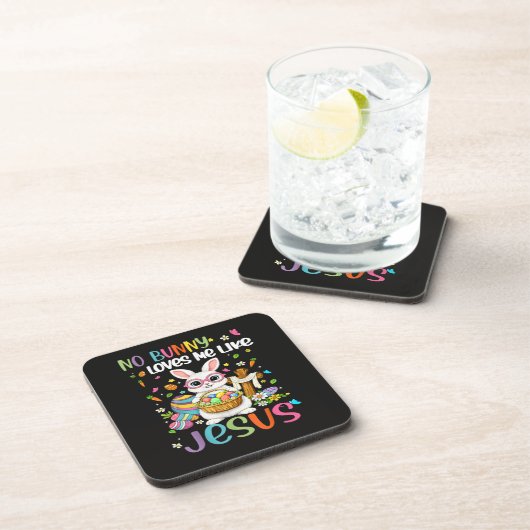 Ostern Kein Hase liebt mich wie Jesus Christlich Getränkeuntersetzer (Rechte Seite)