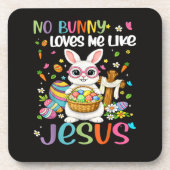 Ostern Kein Hase liebt mich wie Jesus Christlich Getränkeuntersetzer (Vorderseite)