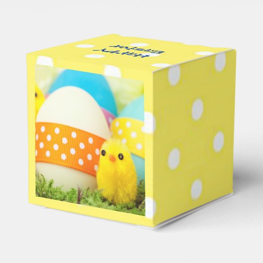 Ostern - Kleinkinder und bunte Eier Geschenkschachtel (Rückseite)