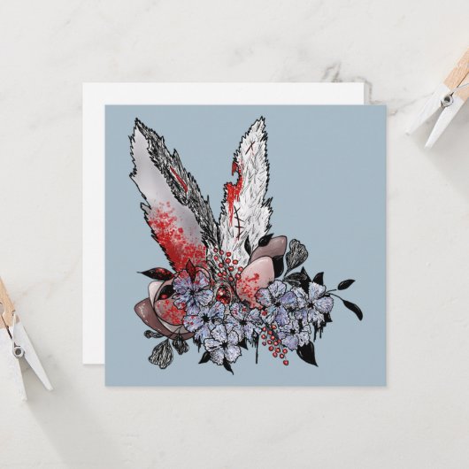 Ostern kommender sonniger Horror Karte (Vorderseite/Rückseite Beispiel)