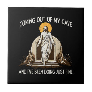 Ostern kommt aus meiner Höhle Jesus Fliese
