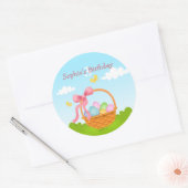 Ostern-Korb-Aufkleber Runder Aufkleber (Umschlag)