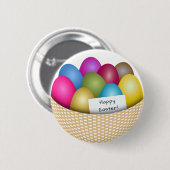 Ostern-Korb mit buntem Ei-Knopf Button (Vorne & Hinten)