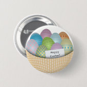 Ostern-Korb mit farbigem Ei-Knopf Button (Vorne & Hinten)