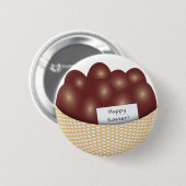 Ostern-Korb mit Schokoladen-Ei-Knopf Button (Vorne & Hinten)
