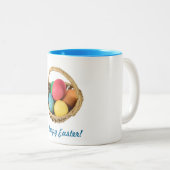 Ostern-Korb-Tasse Zweifarbige Tasse (VorderseiteRechts)