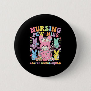 Ostern-Krankenschwester Retro-Hase Pflege-Team süß Button