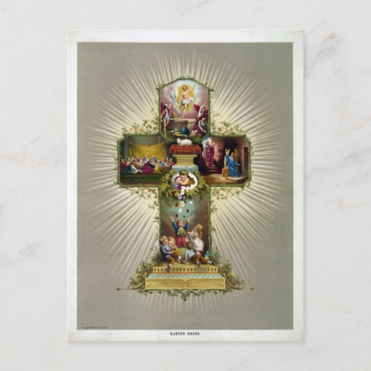 Ostern-Kreuz Feiertagspostkarte (Vorderseite)