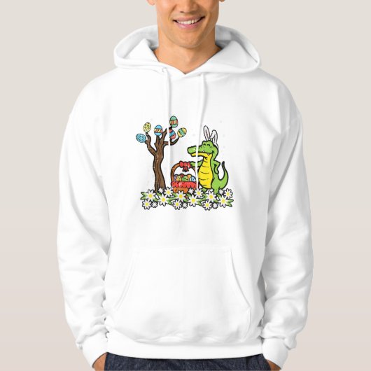 Ostern Krokodile Bunny Egg Tree Alligator Jungen G Hoodie (Vorderseite)