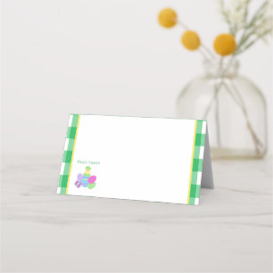 OSTERN Küken Eier und fetter grüner Haken  Platzkarte