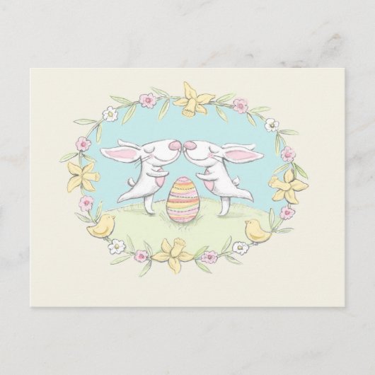 Ostern küsst Postkarte (Vorderseite)