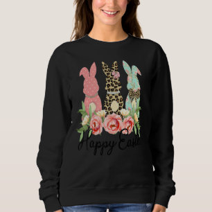 Ostern Leopard Bunny Rabbit Palm Sonntag Girls Wom Sweatshirt