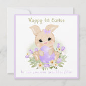 Ostern Lila Bunny Grandtochter Osterkarte Karte (Vorderseite)