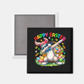 Ostern Lustiger Dabbing-Hase Frohe Ostern Männer F Magnet (Vorderseite/Rückseite)