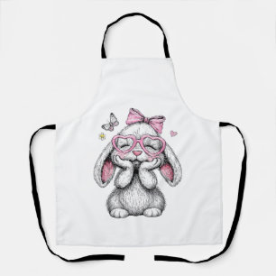 Ostern Mädchen Süße Hasen Gesicht Rosa Ostern Kind Schürze