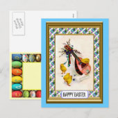 Ostern - Mandoline und Ester-Küken Feiertagspostkarte (Vorne/Hinten)