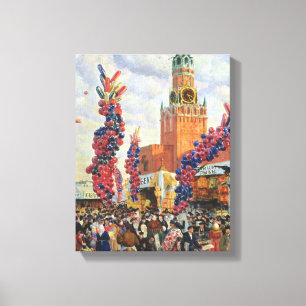 Ostern-Markt im Moskau der Kreml, 1917 Leinwanddruck