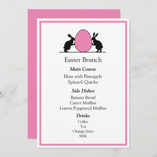 Ostern-Menü Menükarte (Vorne/Hinten)