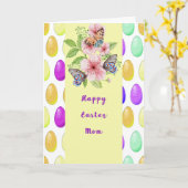 Ostern mit Blume, Eier und Schmetterlinge für die  Karte (Gelbe Blume)