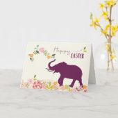 Ostern mit Hoffnung und freudiger Elefant und Blum Karte (Gelbe Blume)