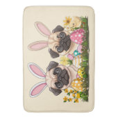 Ostern Mops Hunde Sonnige Ohren Badematte (Vorderseite Vertikal)