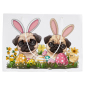 Ostern Mops Hunde Sonnige Ohren Große Geschenktüte (Rückseite)