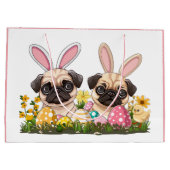 Ostern Mops Hunde Sonnige Ohren Große Geschenktüte (Rückseite)