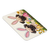 Ostern Mops Hunde Sonnige Ohren Magnet (Rechte Seite)