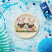 Ostern Mops Hunde Sonnige Ohren Pappteller (Party)