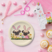 Ostern Mops Hunde Sonnige Ohren Pappteller (Party)