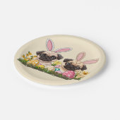 Ostern Mops Hunde Sonnige Ohren Pappteller (Schrägansicht)