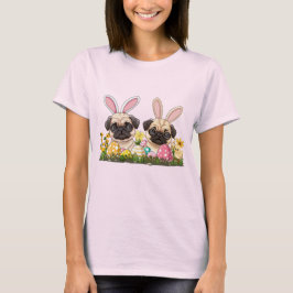 Ostern Mops Hunde Sonnige Ohren T-Shirt