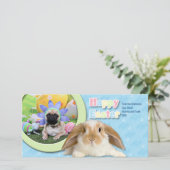 Ostern - Mops - Louie Feiertagskarte (Stehend Vorderseite)