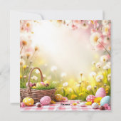 Ostern Mops mit sonnigen Ohren Feiertagskarte (Rückseite)