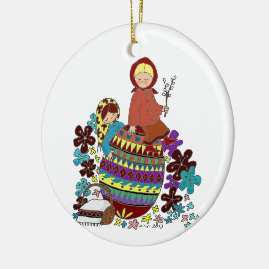 Ostern-Morgen Pysanka Ukrainer-Volkskunst Keramik Ornament (Links)