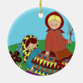 Ostern-Morgen Pysanka Ukrainer-Volkskunst Keramik Ornament (Hinten)