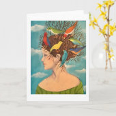 Ostern-Mütze Karte (Gelbe Blume)