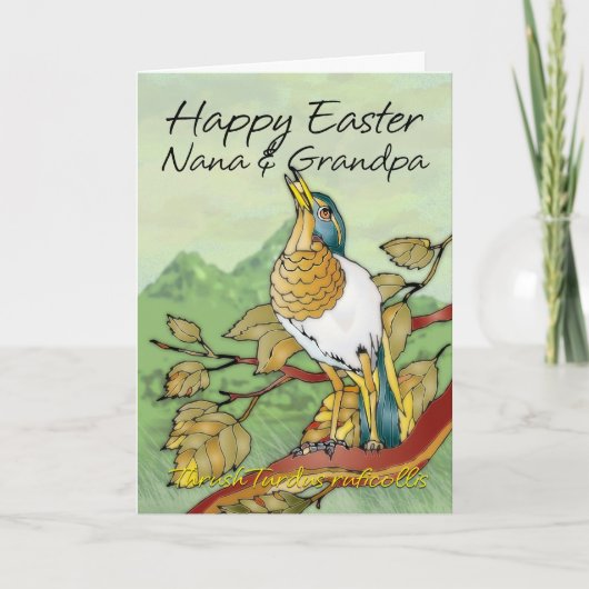 Ostern - Nana u. Großvater Feiertagskarte (Vorderseite)