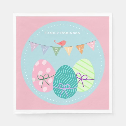Ostern Napkins Personalisierte Niedliche Eier Serviette (Vorderseite)