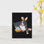 Ostern Niedlich Berner Hund Lover Bunny Egg Karte (Gelbe Blume)